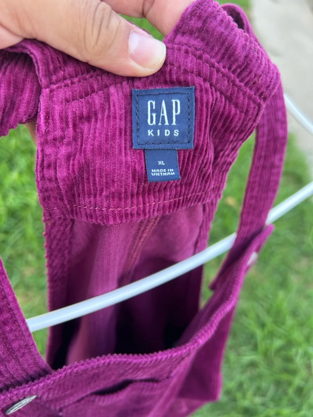 GAP Girls Corduroy Pinafore Dress in Deep Berry